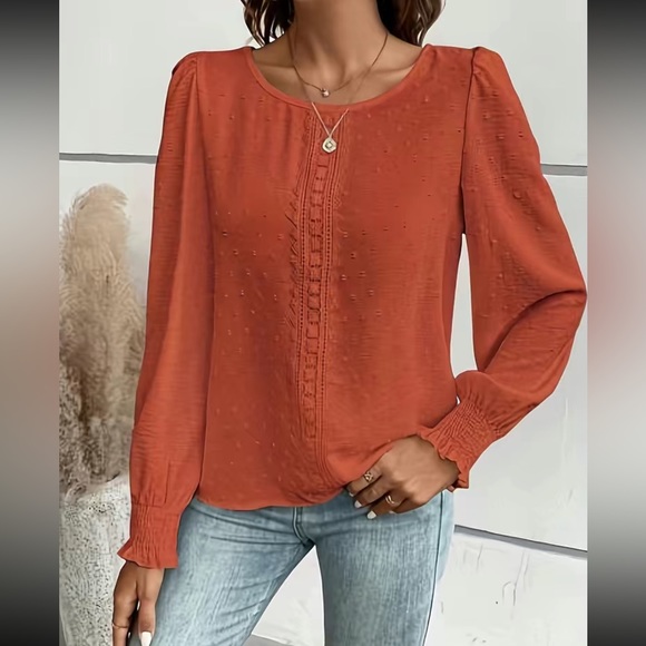 Boho lace Swiss dot blouse - Picture 3 of 10